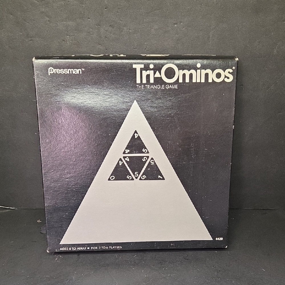 Vintage 1968 Pressman TRI-OMINOS Triangle Game‎ #4420! COMPLETE in Original Box!